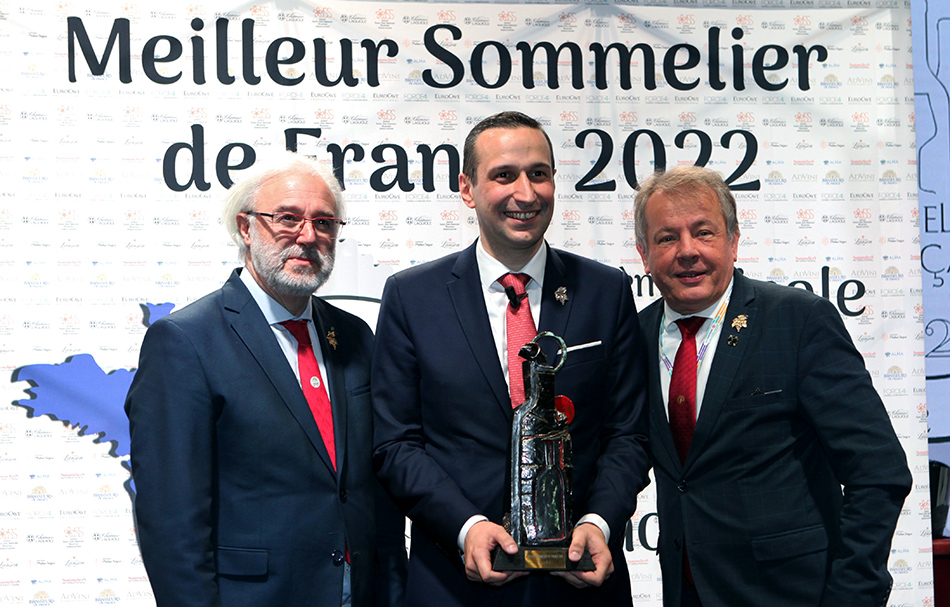 Xavier Thuizat entouré par Philippe Faure-Brac (président de l'UDSF) et Jean-Luc Jamrozik