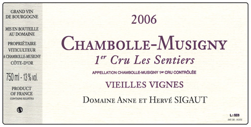 Les Sentiers Vieilles Vignes 1er cru