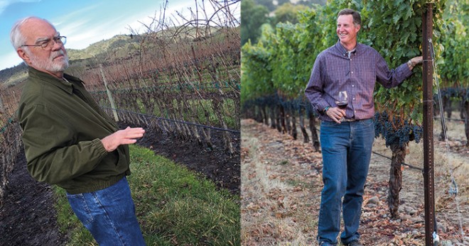 Earl Jones of Abacela at his experimental plot and Scott of Kriselle Cellars in the vineswinery